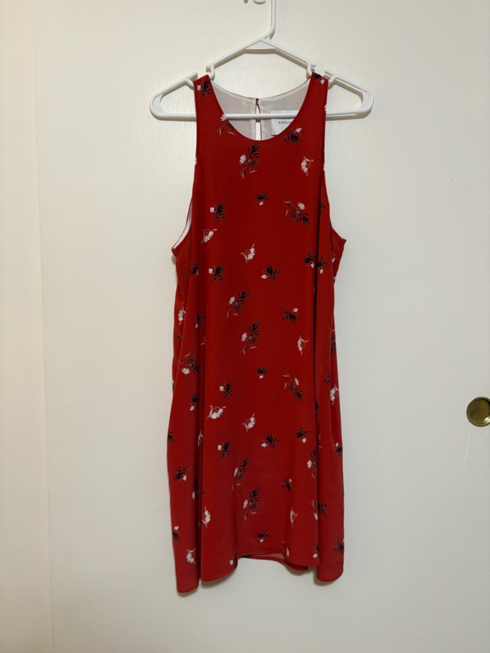Amour Vert Red Floral Mini Tank Dress